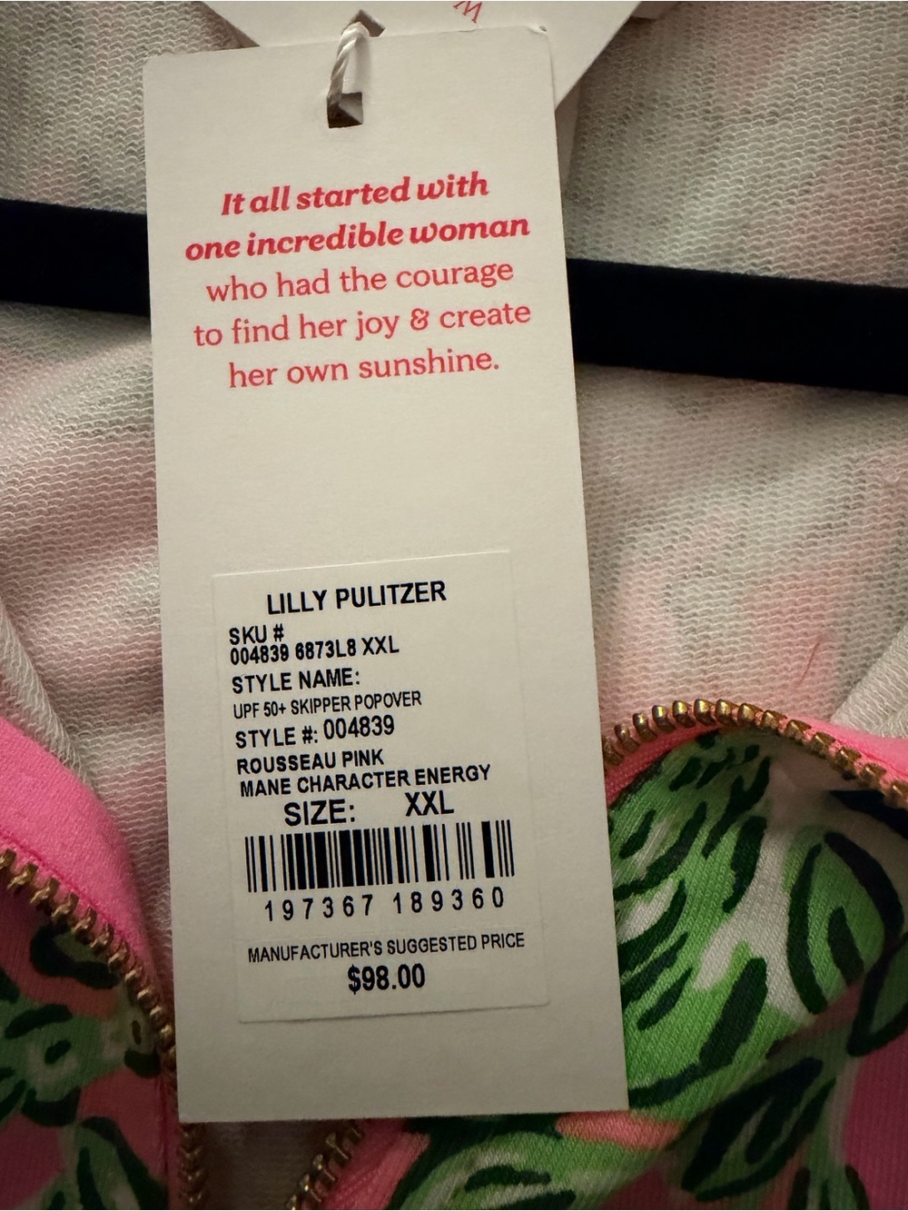 NWT Lilly Pulitzer Skipper Popover “Rousseau Pink” XXL - Picture 6 of 6